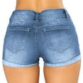 thumbnail image 4 of knqrhpse Shorts For Women Women's Ripped High Waisted Denim Shorts Stretchy Jean Shorts Jean Shorts Womens Leggings For Women Light blue XL, 4 of 5
