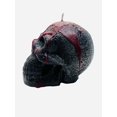 thumbnail image 4 of Unscented Black And Red Chiseled Skull Candle Medium, 4 of 6