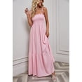 thumbnail image 1 of WildPinky 2023 New Solid Women's Dress Summer Elegant Sleeveless Maxi Dress Slash Neck Tie Up High Waist A-line Beach SundressXL Gao Jinjia LED, 1 of 2