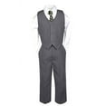 thumbnail image 7 of Boy Baby Kid Teen Formal Wedding Dark Grey Tuxedo Suit Black Dot Necktie sz S-20, 7 of 7