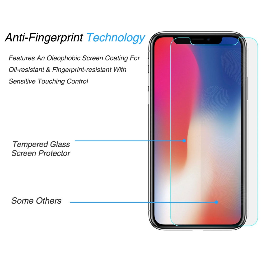 [2-Pack] iPhone X Screen Protector, Njjex 9H HD Ultra Clear Anti-Bubble  Scratch Proof iPhone X 10 Tempered Glass Screen Protector for Apple iPhone  X, 
