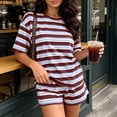 thumbnail image 4 of GUACER Summer Sets for Women 2 Piece Striped Short Sleeve Top and Pocket Shorts Sets Beach Casual Outfits, 4 of 9