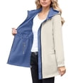 thumbnail image 3 of Windbreaker Jacket Women Outdoor Plus Size Hooded Long Sleeve Solid Color Double Sided Coat Winter Sports Casual Jacket Outerwear with Pockets, 3 of 10