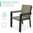 thumbnail image 3 of Best Choice Products Set of 2 Wicker Chairs, Stackable Outdoor Dining Furniture w/ Armrests - Taupe, 3 of 7
