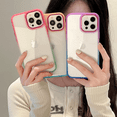 thumbnail image 3 of For iPhone 12 pro Phone Case Design, [No Yellowing] Shockproof Protective Phone Case Ultra Thin Ultra Thin Phone Case, Orange+Blue, 3 of 5