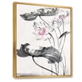 thumbnail image 3 of Designart 'Ancient Lotus Flowers' Traditional Framed Canvas Wall Art Print, 3 of 5