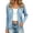 Light Blue, variant on Women Zip-Up Cropped Hooded Jacket, Long Sleeve Slim Fit Hooded Cardigan, Ladies Fall Casual Layering Outerwear S-XXL