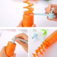 thumbnail image 3 of maskred Portable New Flower Carrot Maker Kitchen Gadgets Potato Spiral Slicer blue 1Set, 3 of 6
