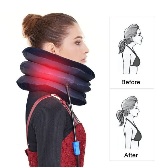 "LineYDI Cervical Neck Traction Device for Instant Neck Pain Relief - Inflatable & Adjustable Neck Stretcher Neck Support Brace, Best Neck Traction Pillow"