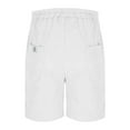 thumbnail image 3 of RYDCOT Men's Shorts Vintage Embroidered Logo Corduroy Stylish Lace-up Casual Sports and Fitness Home Shorts with Pocket White, 3 of 5