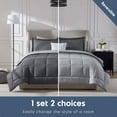 thumbnail image 6 of LammaLoe Queen Comforter Set, With Sheets, Bed In A Bag 7 Piece, Bedding Set, Dark Grey, 6 of 7