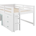 thumbnail image 6 of Harper & Bright Designs Full Size Low Loft Bed with Slide, WoodenLoft Bed Frame with Three Storage Drawers, White, 6 of 13