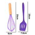 thumbnail image 2 of Juego de mini utensilios de cocina de 2 piezas: utensilios de cocina de silicona con mangos de madera, 2 of 5