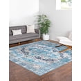 thumbnail image 4 of Unique Loom Mangata Collection Area Rug - Mary (5' 3" Square Blue/Black), 4 of 10