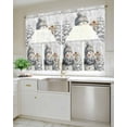 thumbnail image 4 of Grey Snowman Christmas Swag Valance and Tier Curtains 24'' Length Set, Xmas Snowflake Tree Gray Light Filtering Kitchen Curtains, Tier Curtain Valances for Bathroom/Living Room/Bedroom/Café, 4 of 6