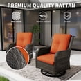 thumbnail image 3 of MeetLeisure 2 Piece Wicker Patio Furniture Set, Swivel Rocker Chair with Side Table, High Back, Deep Seating, Wide Armrest, Thick Cushions for Deck Porch, Orange, 3 of 10