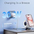 thumbnail image 2 of Wireless Charging Pad for iPhone Fast Charging Stand for Smartphones 15W Max Output Compatible with AirPods-White, 2 of 6