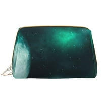 Easygdp Witch House On The Hill Leather Makeup Bag Zipper Pouch Travel Cosmetic Organizer for Women and Girls, Make up Bag with Zipper