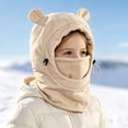 thumbnail image 5 of TSHXS Newborn Hats Toddler Cute Bear Ear Thermal Balaclava Hood Hat Drawstring Wind Resistant Full Face Neck Cover for Boys Girls, 5 of 9