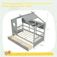 thumbnail image 3 of Gymax Lit Cabane Format Simple Cadre de Lit pour Enfants avec 2 Tiroirs de Rangement et Barrières de Sécurité Gris, 3 of 10