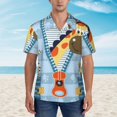 thumbnail image 4 of Lsque Giraffe Come Out From Zipper pattern Hawaiian Shirt for Men, Unisex Summer Beach Casual Short Sleeve Button Down Shirts-3X-Large, 4 of 9