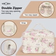 thumbnail image 3 of Soda Candy Makeup Bag Large Quilted Cosmetic Bag Floral Make up Bag for Women Cute Cotton Makeup Bag Set Travel Toiletry Organizer Bag, Pink, 3 of 7