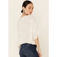 thumbnail image 4 of Angie Women's Embroidered Button-Down Long Sleeve Flowy Top Black   US, 4 of 4