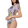 thumbnail image 2 of Haiem Cute Donuts Women's Crew Neck Short Sleeve Bodysuit Tops Stretchy Slim Basic-Medium, 2 of 9