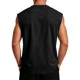 thumbnail image 4 of Men's Sleeveless Crew Neck Muscle Shirt Lightweight Breathable Loose Fit Solid Casual Tank,S, 4 of 6