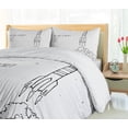 thumbnail image 5 of Ambesonne Dream Duvet Cover Set, Dream Space Lover Words, 2-Calking, White and Black, 5 of 7