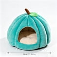 thumbnail image 3 of Pumpkin Shape Pet Cave Bed Soft Enclosed Warm Sleeping House for Cats Small Dogs, Removable Cushion Indoor Pet Shelter with Cozy Padding, 3 of 5