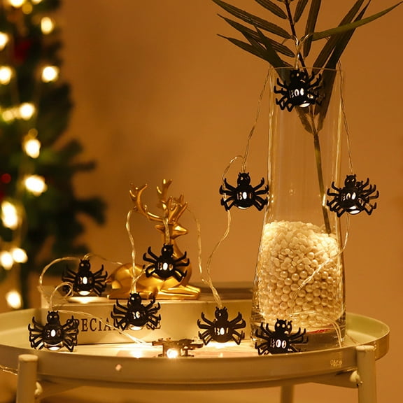 Moocorvic Halloween Spider String Lights Hanging , Halloween String Lights With Spider Lights For Outdoor, Party, Halloween Tree Decorations for Bedroom (79Inch, 10 Lights)