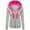 Gray, variant on Odeerbi Jackets For Women Long Sleeve Patchwork Solid Color Hooded Zipper 2025 Casual Sport Coat Red