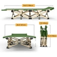 thumbnail image 3 of Lilypelle Folding Camping Cots for Adults 600lbs, Double Layer Oxford Strong Heavy Duty Wide Sleeping Cots for Camp Office Use, 3 of 6