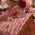 thumbnail image 2 of Sm:)e Boho Dry Rose Gauze Cheesecloth Table Runner 35x120 Inch, Multi-Purpose Decor for Kitchen Dining Wedding Holiday Party, 2 of 5