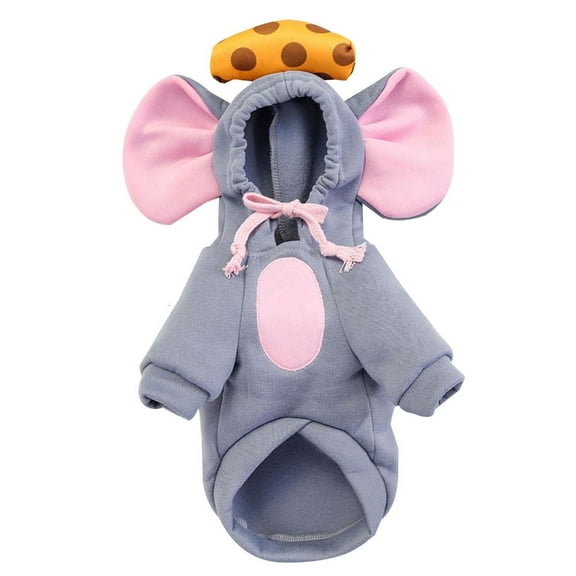 lanema Cosplay Party Dogs Pullover with Drawstring Hoodies Halloween Outdoor Dogs Cosplay Mouse Jumpsuit Lightweight