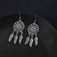 thumbnail image 4 of Pendientes de turquesa azul para mujer, joyería vintage bohemia occidental, pendientes colgantes de plumas de atrapasueños de indios nativos americanos, 4 of 5