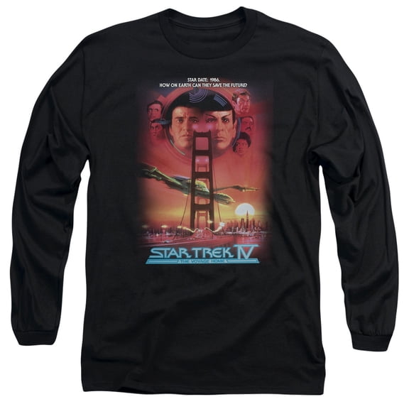Star Trek The Voyage Home(Movie) Long Sleeve Adult 18/1 T-Shirt Black