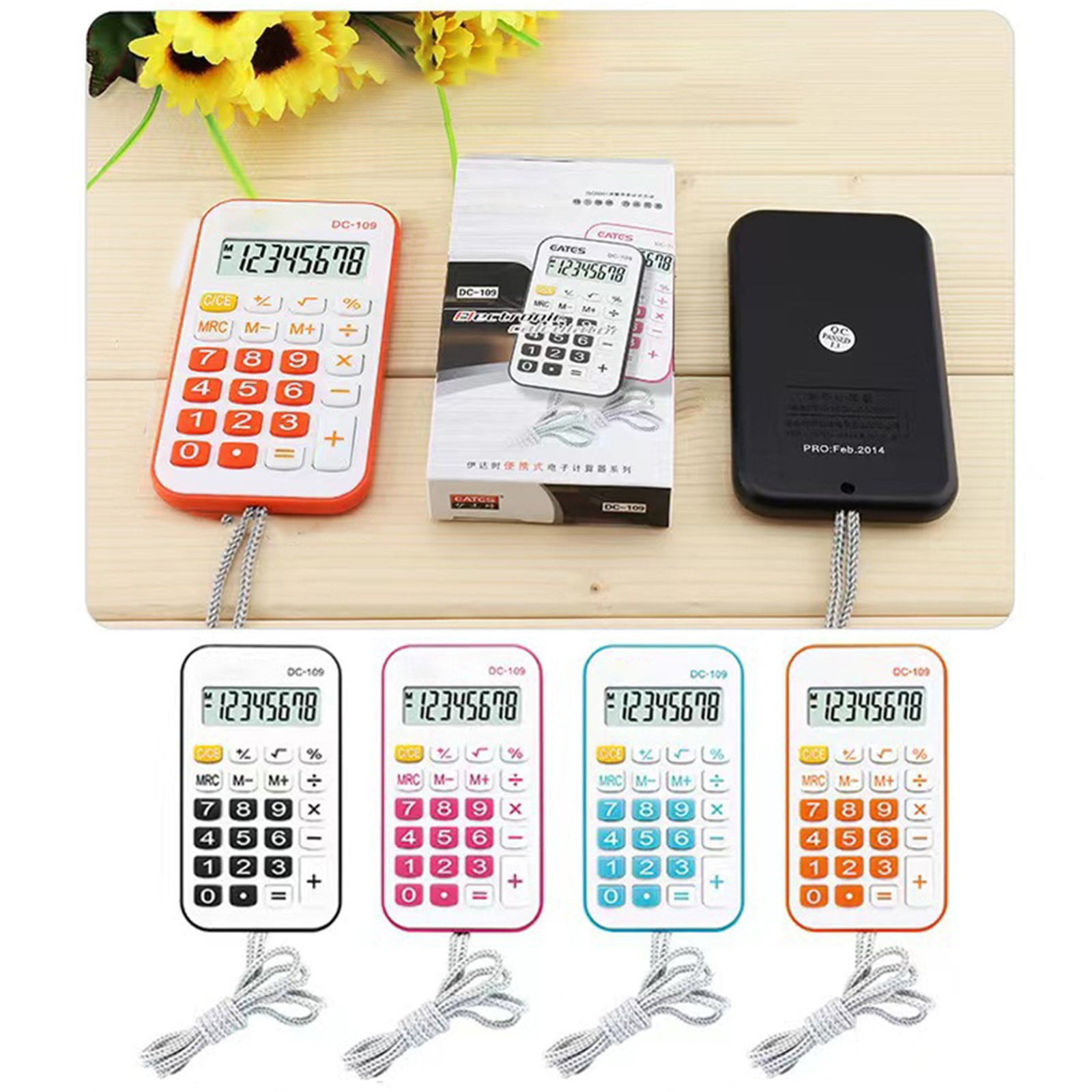 Pouches For Organization Small Portable Calculator Simple Fashionable Design With Rope For Students Use Material Portable Mini Cute With Rope Student's Neck Hanging Calculator