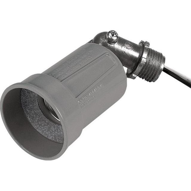 Porte-lampe à Queue de Porc Gris Résistant aux Intempéries en Extérieur