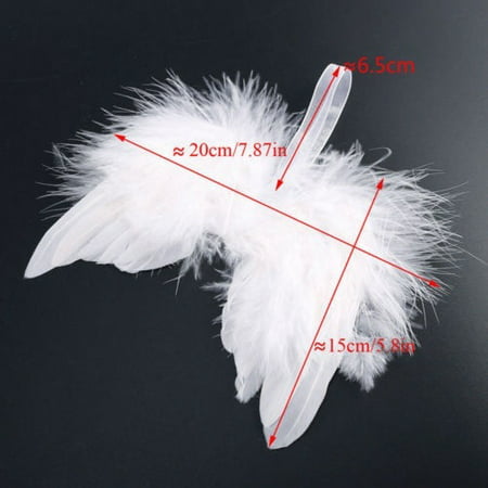 10Pcs Guardian Angel White Feather Wing Christmas Tree Hanging Ornament ...