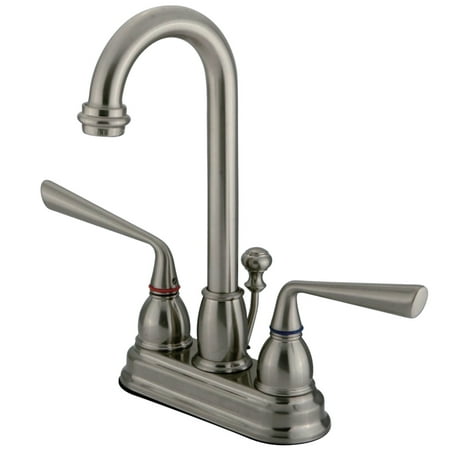 UPC 663370130472 product image for Kingston Brass KB3618ZL 4 in. Centerset Bathroom Faucet  Brushed Nickel | upcitemdb.com
