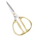 thumbnail image 2 of Iodue Cutter 5inch All Stainless Scissors Ultra Sharp Shears Sturdy Sharp Scissors For Home School Sewing Fabric Craft Supplies Multipurpose Scissors Gold(SC0005 GOLD, 2 of 4