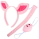 thumbnail image 1 of BRIGHTFUFU 1 juego de disfraz de cerdo con diadema y hocico de cerdo para niños (rosa), 1 of 1
