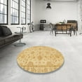 thumbnail image 3 of Ahgly Company Indoor Round Abstract Yellow Abstract Area Rugs, 8' Round, 3 of 6
