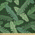 thumbnail image 2 of Ambesonne Banana Leaf Fabric by the Yard Microfiber, Jungle Exotic Leaves, 10 Yards, Emerald Pale Green, 2 of 2