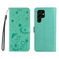 thumbnail image 2 of SaniMore for Samsung Galaxy S23 Ultra 6.8" 2023 Case, PU Leather Skin with Embossed Cat Flip Magnetic Cover Card Slots Kickstand Detachable Lanyard Full Around Wallet Case For Galaxy S23 Ultra, Green, 2 of 11