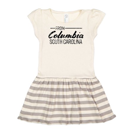 

Inktastic From Columbia South Carolina in Black Distressed Text Gift Toddler Girl Dress