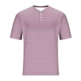 thumbnail image 5 of Kaemgyyd Men's Big and Tall Henley Shirt Casual Striped Button Loose Fit Tshirt Short Sleeve Lightweight Casual Golf Top, 5 of 5
