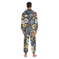 thumbnail image 4 of FORMRS Onesies Pajama for Adults Unisex Hoodie Winter Jumpsuit One Piece Sleepwear, Sizes S-2XL, Navy Floral Pattern, 4 of 7